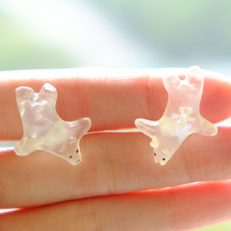 【しろくま】Snow Polar Bear Ear Rings by ETPLANT - Earrings & Clip-ons - Resin White