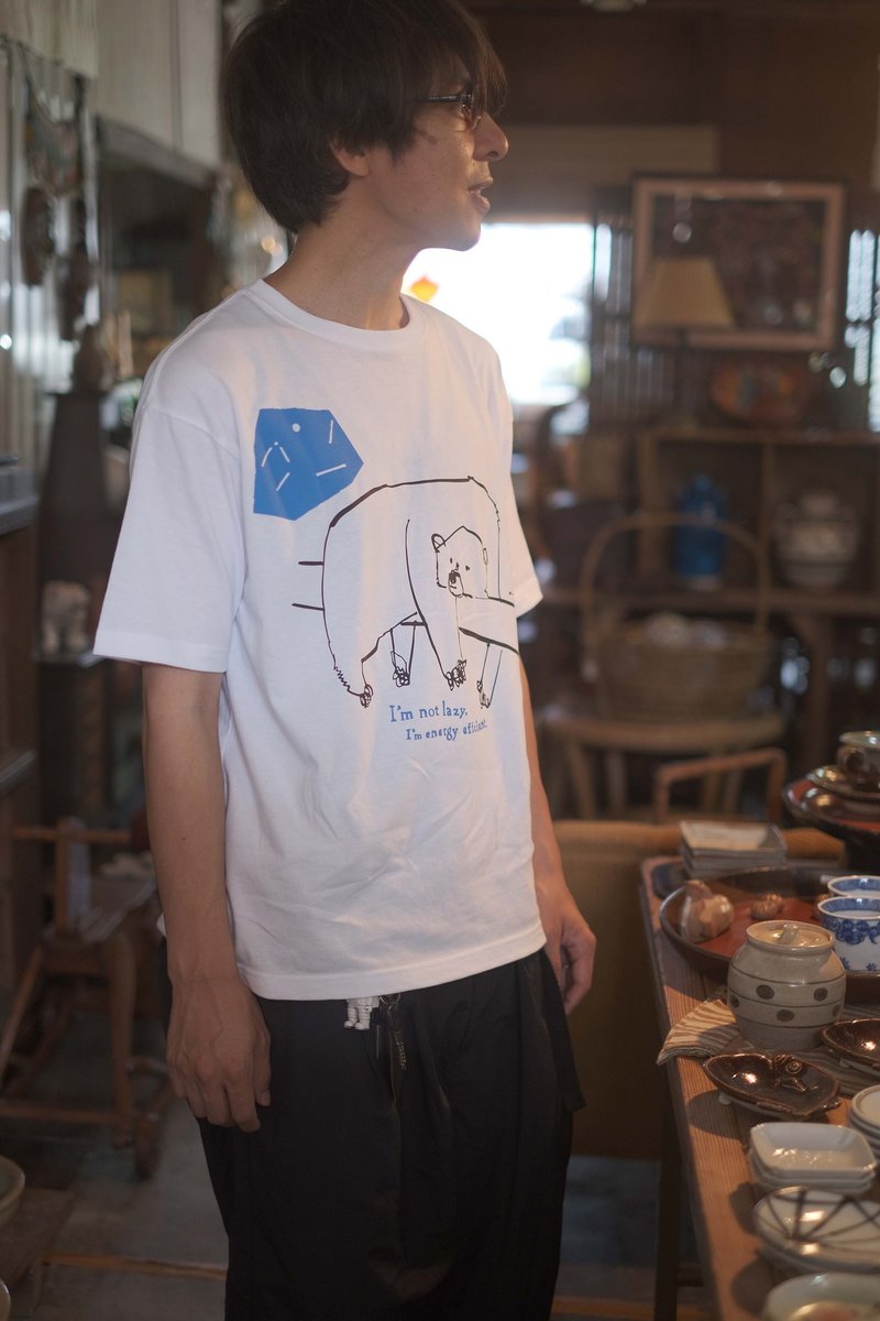 Tシャツ エコ運転くま - 帽T/大學T - 其他材質 白色
