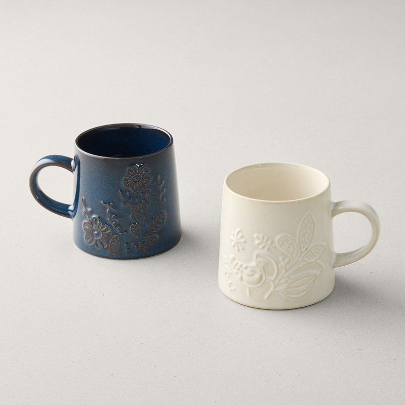 Japanese Mino-yaki - Asuka Mug - Mug Set (2 pieces) - 240ml - แก้วมัค/แก้วกาแฟ - เครื่องลายคราม หลากหลายสี