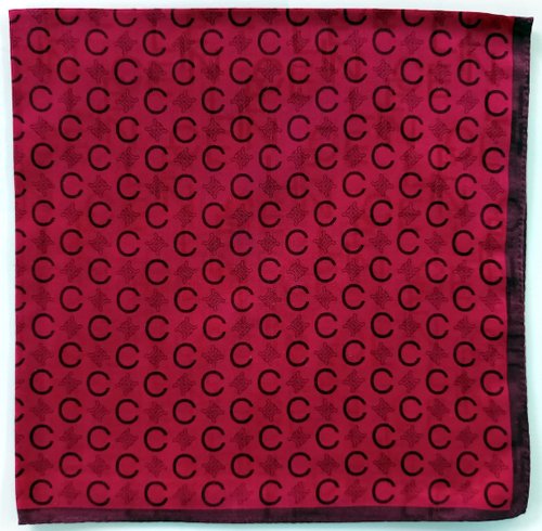 orangesodapanda Celine Vintage Scarf Monogram Red 23 x 22.5 inches