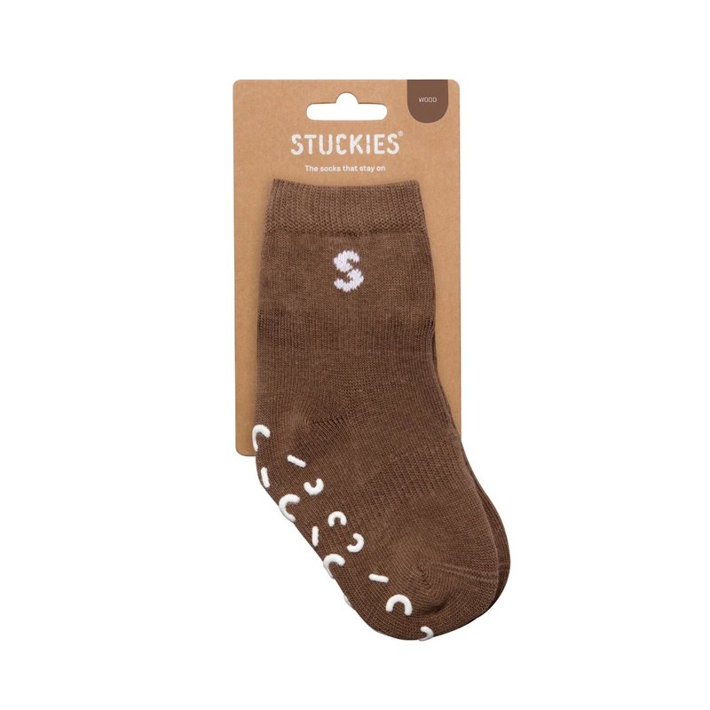 Stuckies - 嬰兒防滑襪 - Wood - 嬰兒襪子 - 棉．麻 