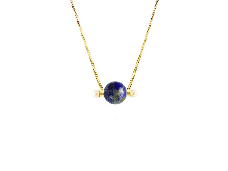 Lapis lazuli necklace small universe magnet - Necklaces - Gemstone Blue