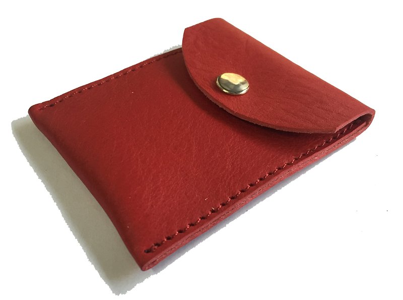 Yote straight business card holder/card holder/youyou card can be put (free gift box packaging) - Card Holders & Cases - Genuine Leather Red