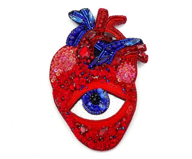 ペパーミントヨーゼフ様専用】オートクチュールビーズ刺繍 赤ハート