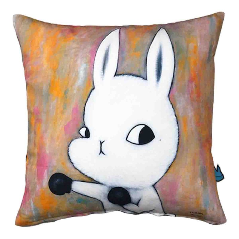 emmaAparty Throw Pillowcase: Boxing Bunny - Pillows & Cushions - Cotton & Hemp 