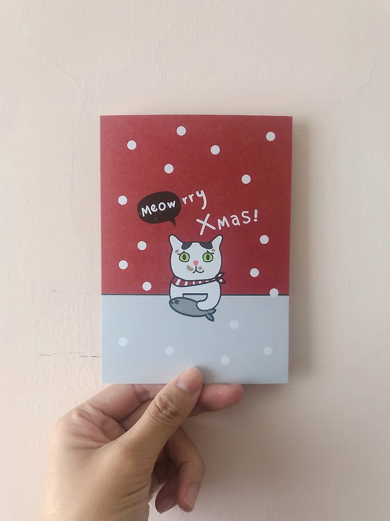 Meow-rry Xmas  Card - Cards & Postcards - Paper Red