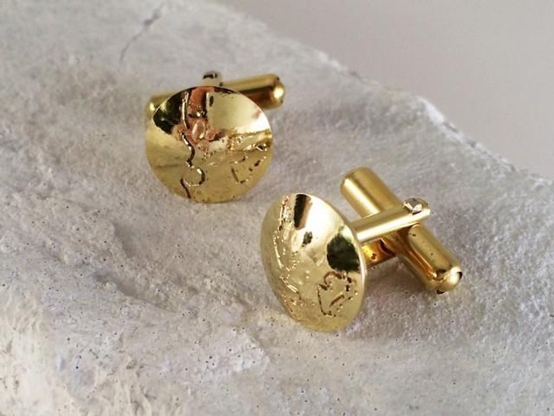 The Earth Brass Cufflinks - Cuff Links - Other Metals Gold
