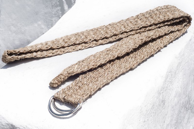 Boyfriend Christmas gift woven cotton Linen belt / weave belt - Sarah desert safaris in Africa - เข็มขัด - ผ้าฝ้าย/ผ้าลินิน สีกากี