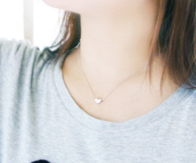 立体 ハート ネックレス シルバー925 - ショップ cloud-jewelry