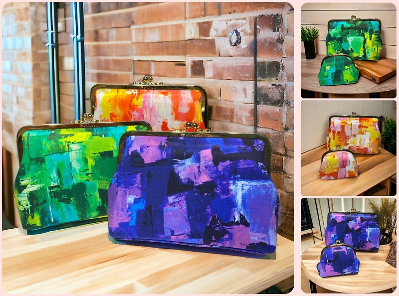 WOC-Alamain Painted Series Elegant Bag Four-in-One Bag with Chain - กระเป๋าแมสเซนเจอร์ - ผ้าฝ้าย/ผ้าลินิน 