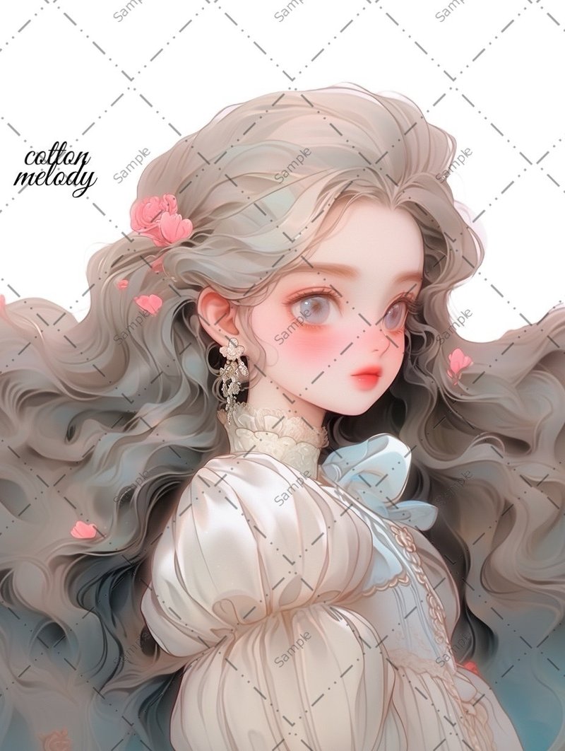 original sticker no.453 人物ステッカー オリジナルステッカー 人物ステッカー 女の子ステッカー オリジナル人物ステッカー - 貼紙 - 紙 