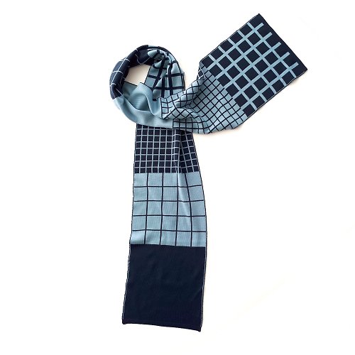 Olula Blue scarf made of super soft merino wool. Best quality scarves for her or him