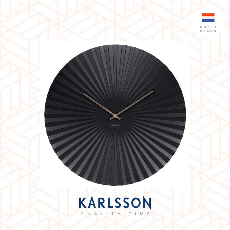 Karlsson, 50cm Wall clock Sensu steel black - นาฬิกา - โลหะ สีดำ