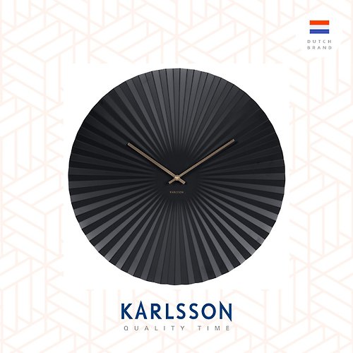 Ur Lifestyle 荷蘭Karlsson 50cm Wall clock Sensu black 黑色放射設計掛鐘