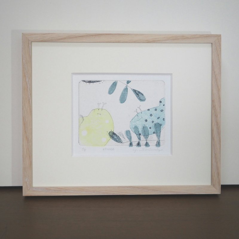 銅版画【水中の眺め】シートのみ - 海報/掛畫/掛布 - 紙 藍色
