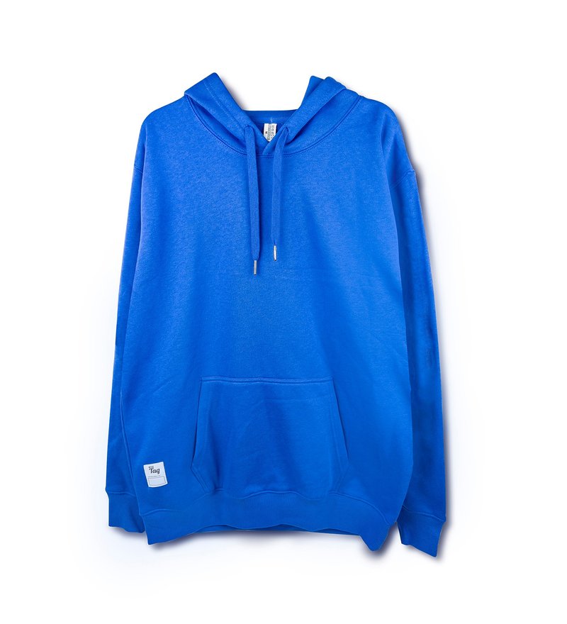 Dropped-Sleeve Fleece Hoodie / Royal Blue - Unisex Hoodies & T-Shirts - Cotton & Hemp Blue