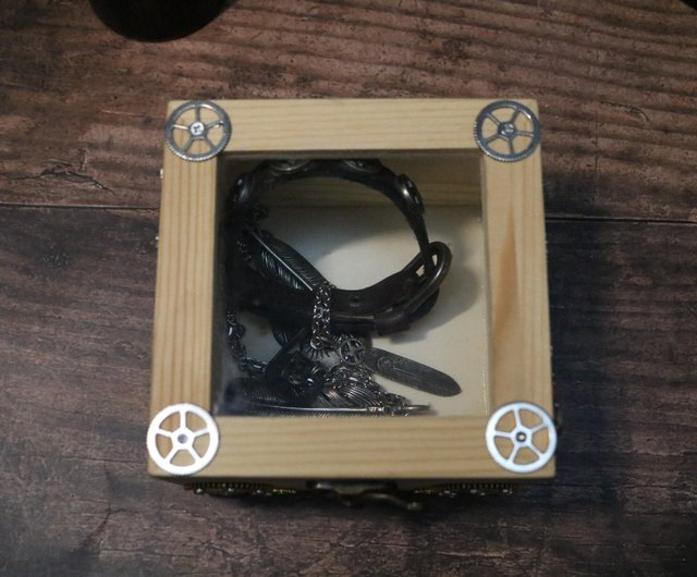 スチームパンク収納ボックス木質アクセサリーボックス重工芸