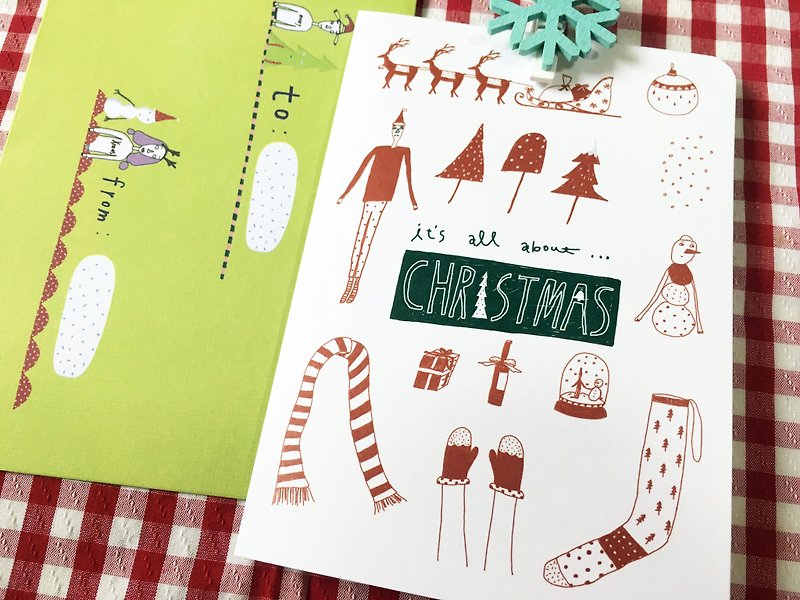 ✿MacaronのTOEマカロンつま先✿それは（封筒付き）クリスマス/クリスマスカードオールアバウトです - カード・はがき - 紙 