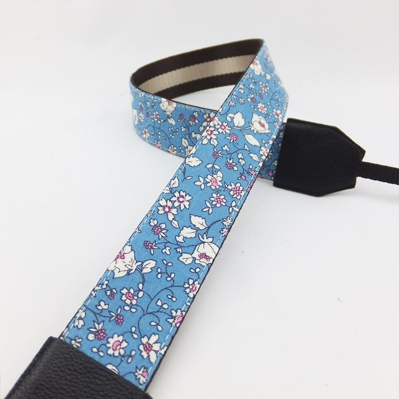 Customized gifts can be embroidered name camera strap leather stitching art style 206 - Cameras - Genuine Leather Blue