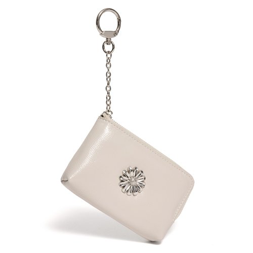 Daisy Keyring Coin Zipper Card Wallet Pouch Warmgray - Shop