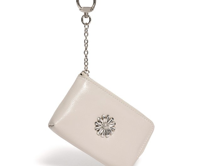 Daisy Keyring Coin Zipper Card Wallet Pouch Warmgray - Shop