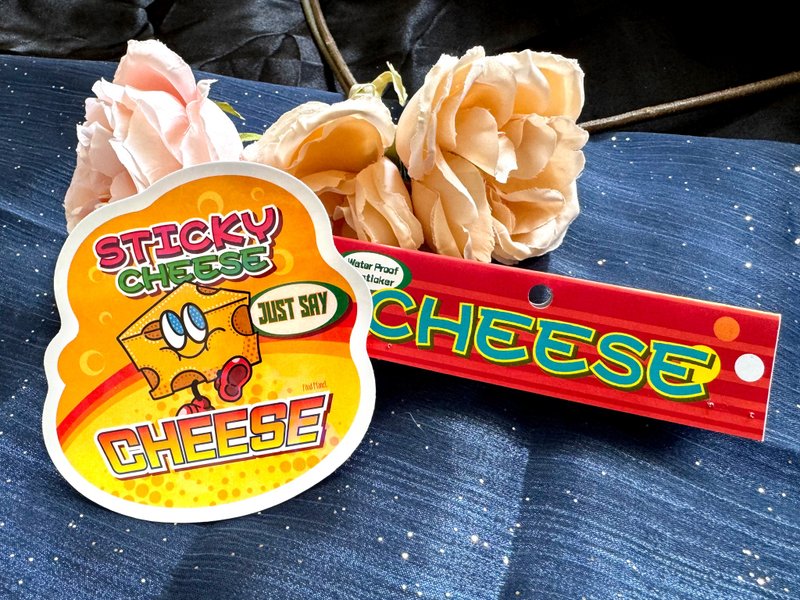 快餐系列行李貼- 芝士 - 貼紙 - 紙 黃色