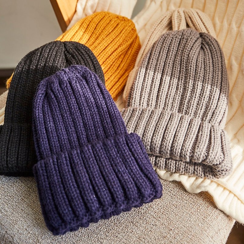 Anne Chen 2017 winter new women's solid color thick knit hat - Hats & Caps - Cotton & Hemp Multicolor