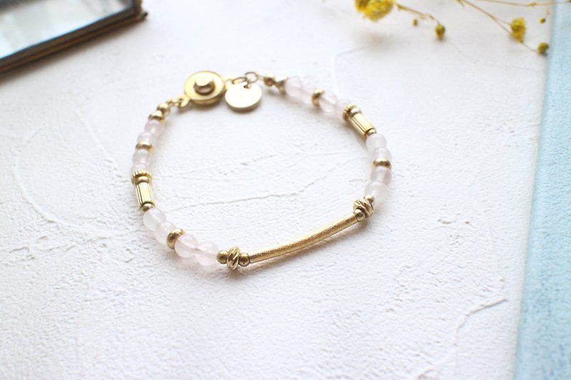 Pink-rose crystal bracelet - Bracelets - Copper & Brass Multicolor