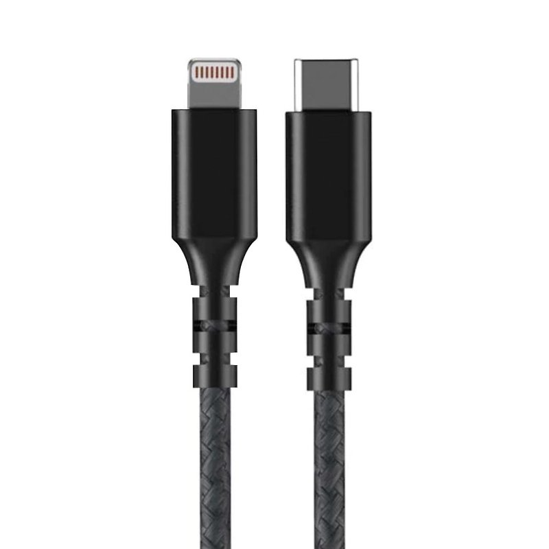 銅/黃銅 行動電源/充電線 黑色 - N9s 7A USB-C to Lightning 超導體充電線