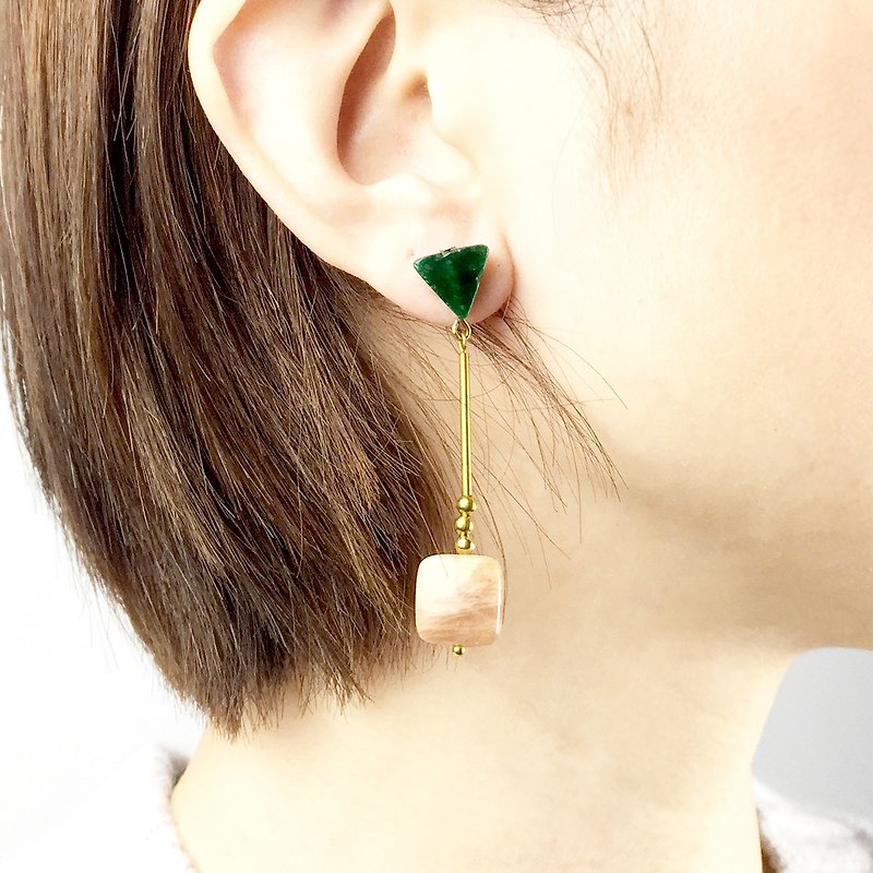 簡單垂吊系#2 - 耳環/耳夾 - 其他金屬 金色