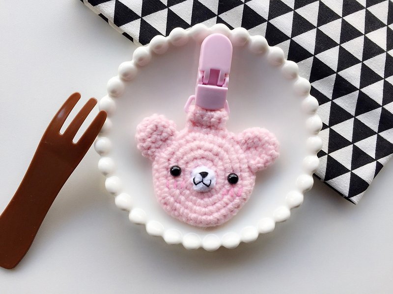 chuchu手作  熊熊款 嬰兒平安符袋 寶寶護身符 平安符套 平安符夾 - 其他 - 聚酯纖維 粉紅色