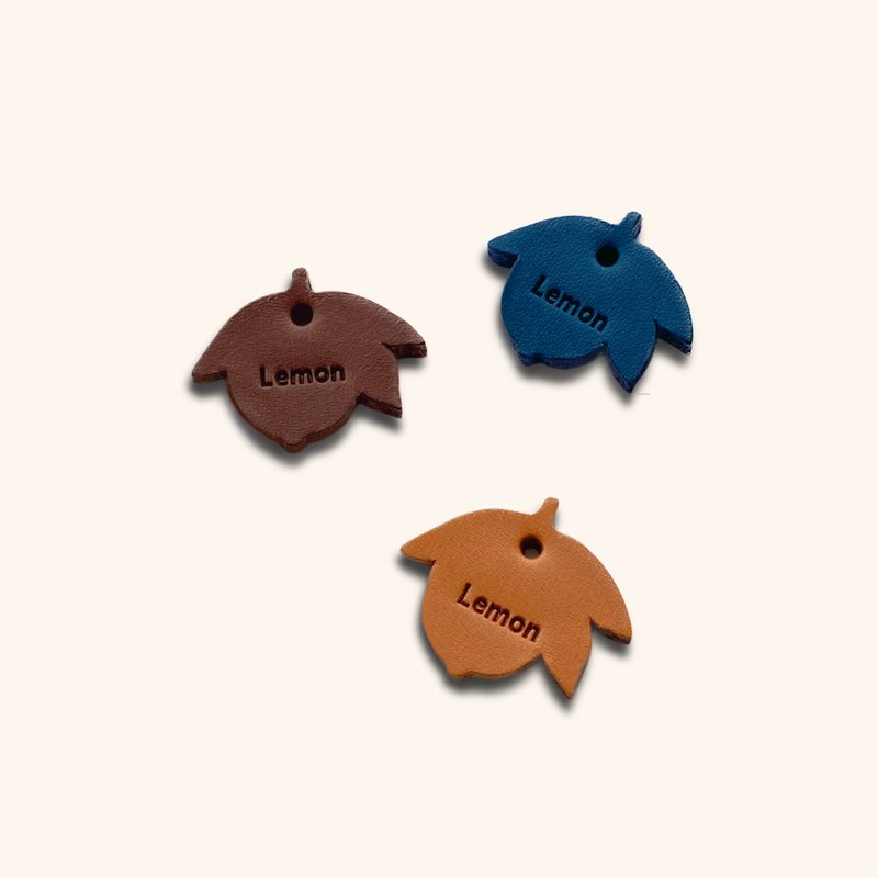 寵物刻字身份牌貓咪貓防丟牌真皮寵物定制檸檬牌 Leather Pet Tag - 項圈/牽繩 - 人造皮革 多色