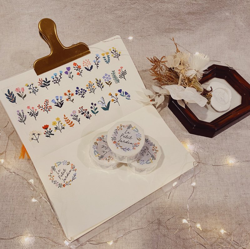 小花園紙膠帶 - 貼紙 - 紙 白色