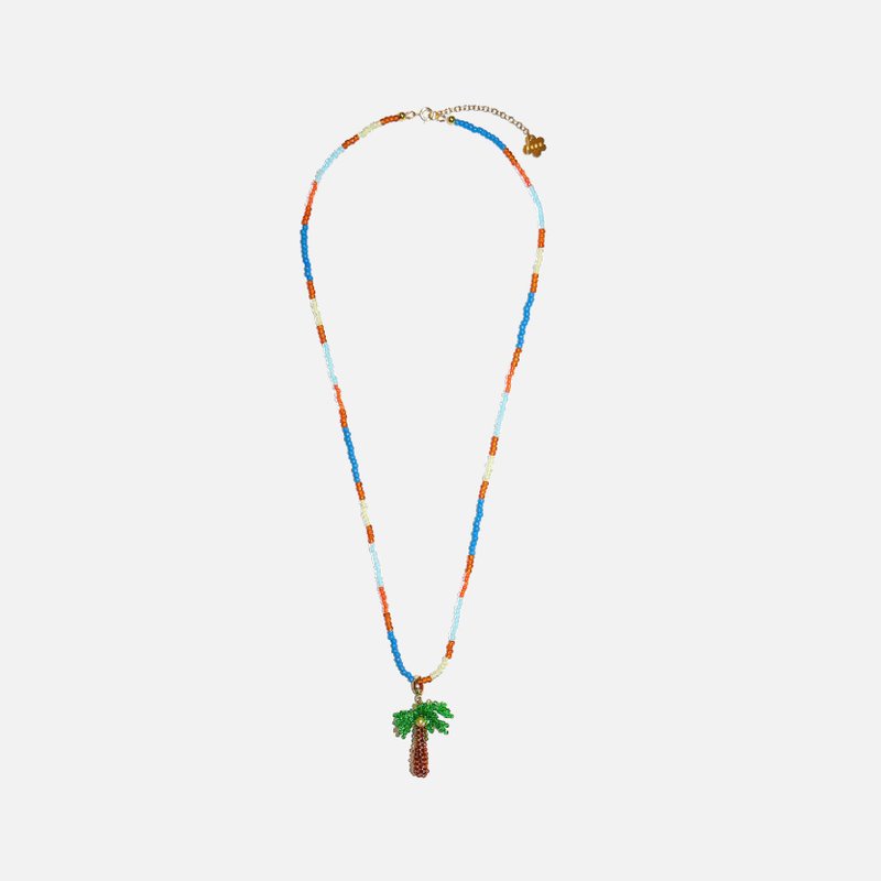 Palm Tree Colorful Beaded Necklace - สร้อยคอ - แก้ว หลากหลายสี