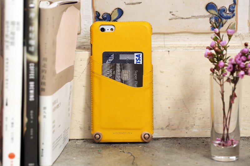 iPhone 6 PLUS /6S PLUS / 5.5吋 極簡系列皮革保護套- 小鴨黃 - 手機殼/手機套 - 真皮 黃色