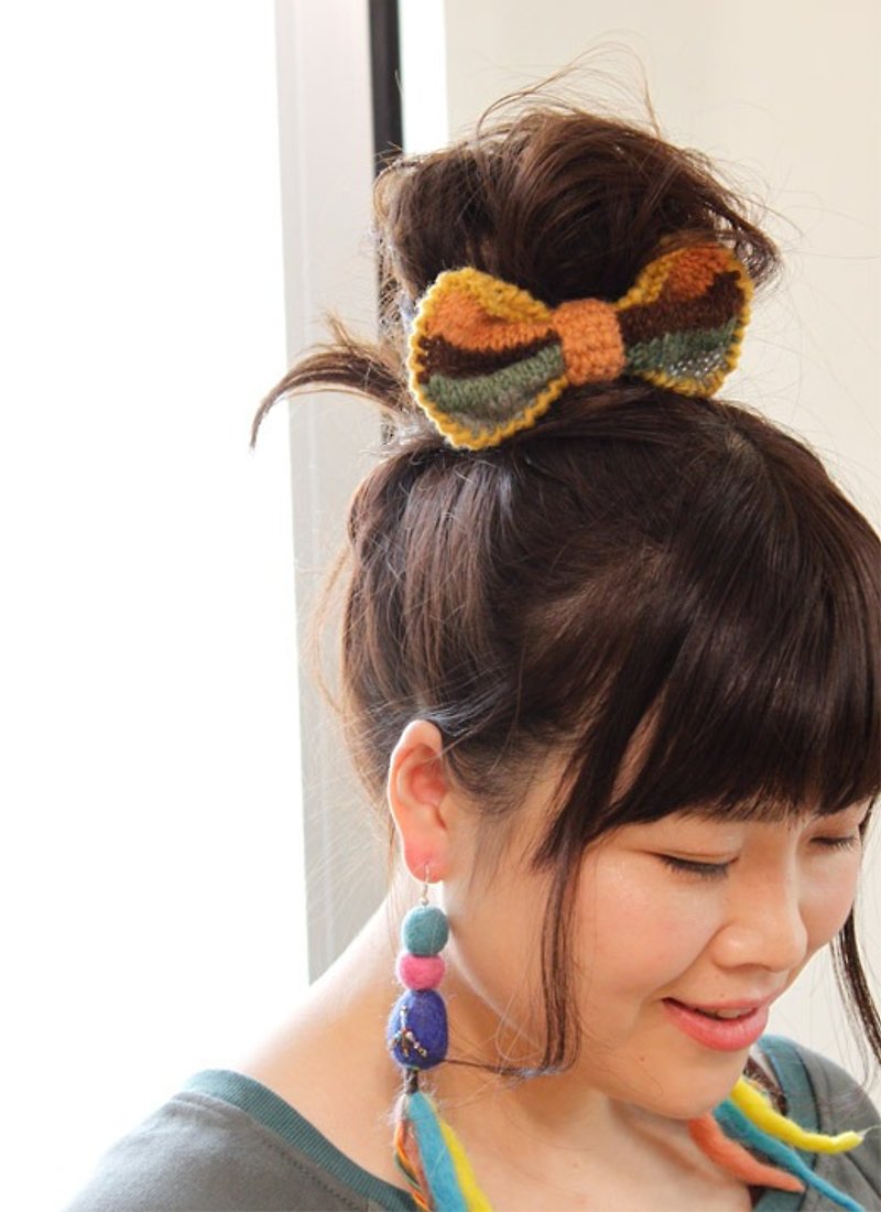 Hammock Ribbon Hair Rubber - Hair Accessories - Wool Orange