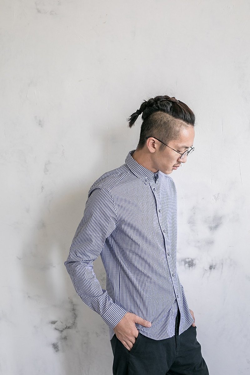 Japanese-made round button cotton high-texture shirt - เสื้อเชิ้ตผู้ชาย - ผ้าฝ้าย/ผ้าลินิน 