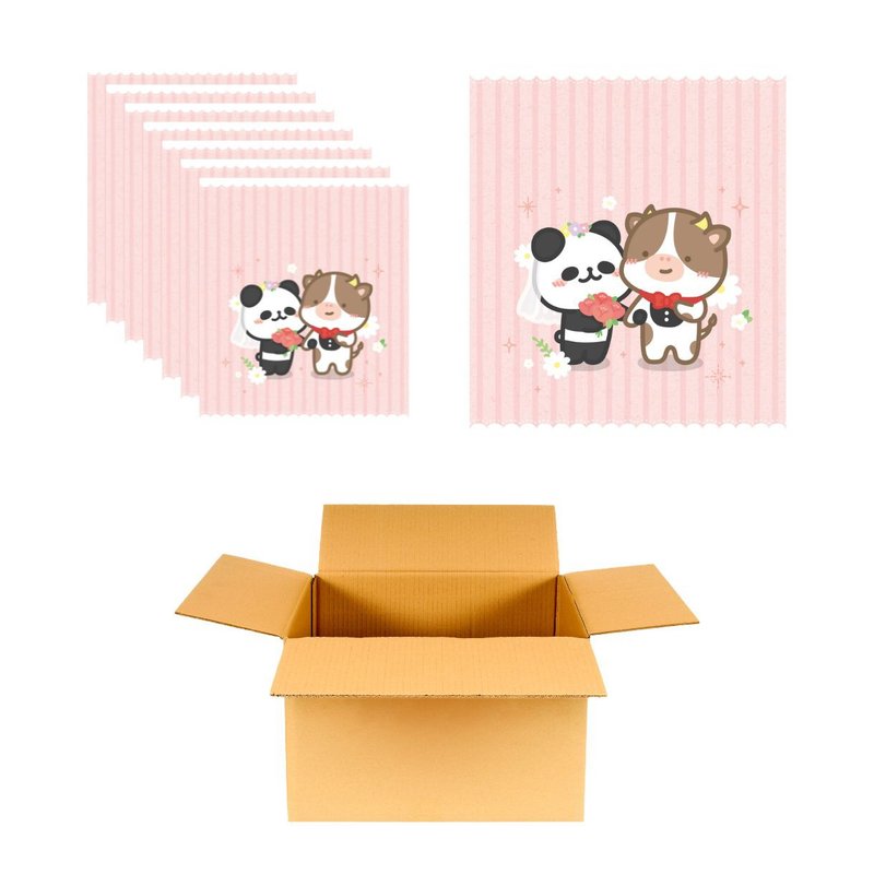 結婚回禮 咖啡掛耳包 香港插畫師 panpancow 100個套裝 - 咖啡/咖啡豆 - 新鮮食材 