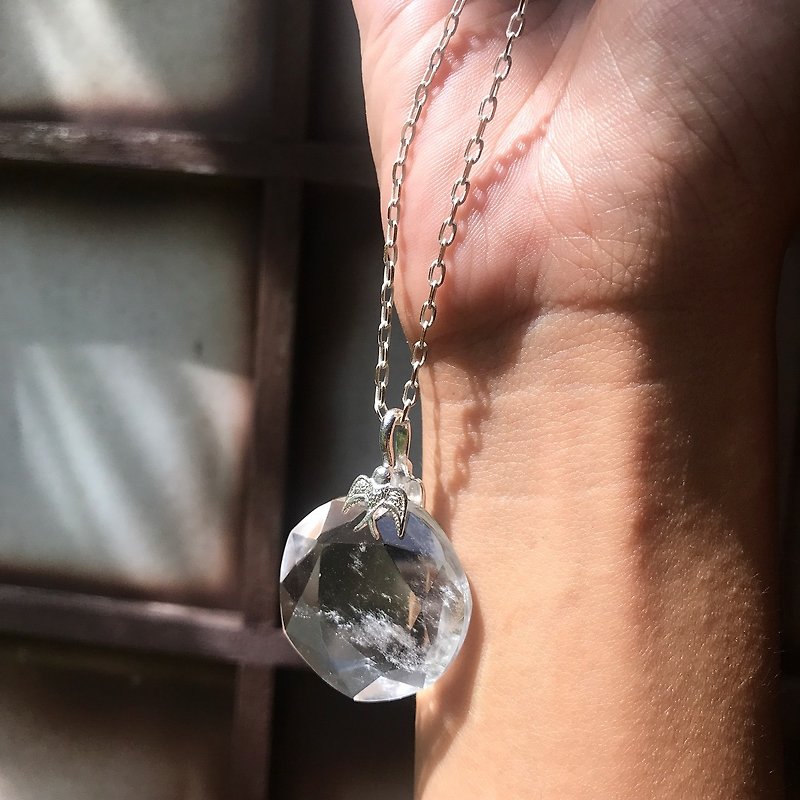 天然石 水晶 bird 羽 ネックレス - ネックレス - 宝石 透明