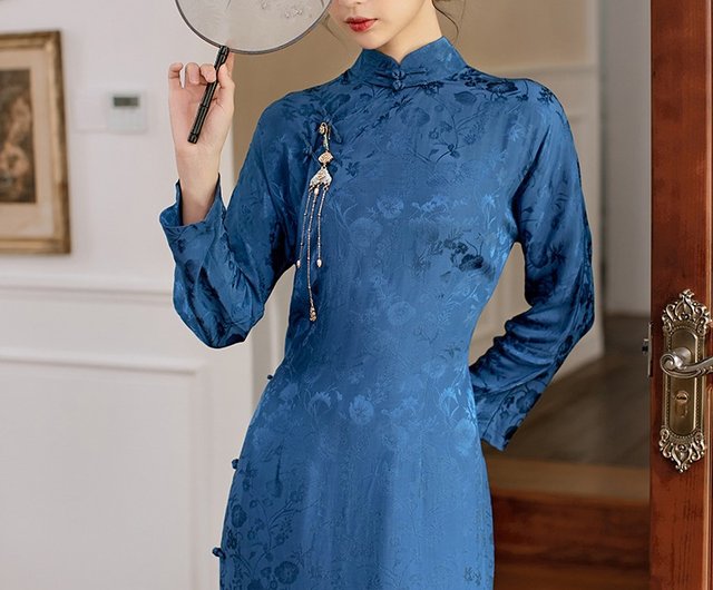 Cheongsam Top Blue