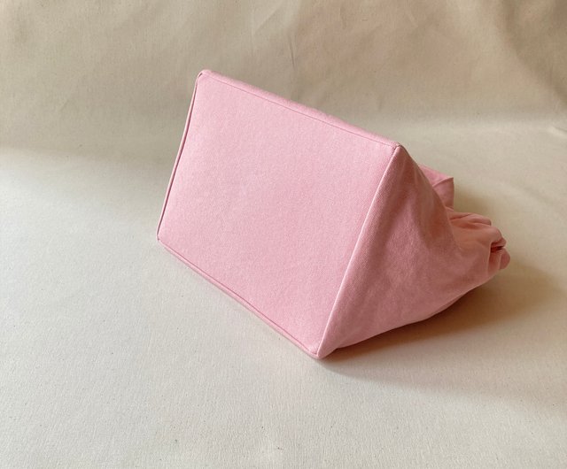 ハンドメイド作品-生成帆布とパステルピンクレザー トートバッグ お買い得！】 ハンドメイド作品-生成帆布とパステルピンクレザー