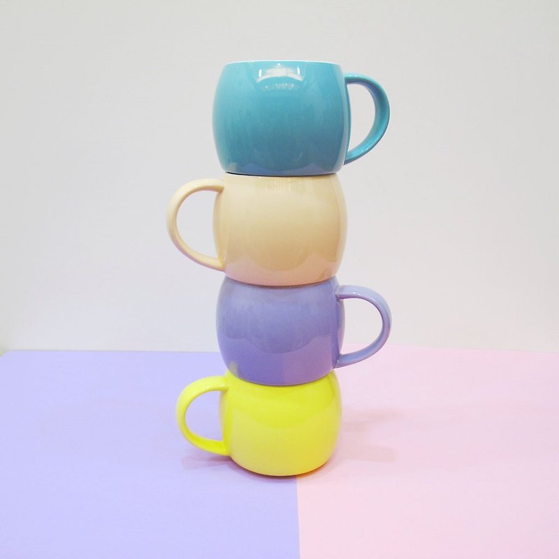 Customized - Macarons Stacked Mug Canvas Handle Folding Storage Bag - Any Two Pieces for Cup Price - Mugs - Pottery Multicolor