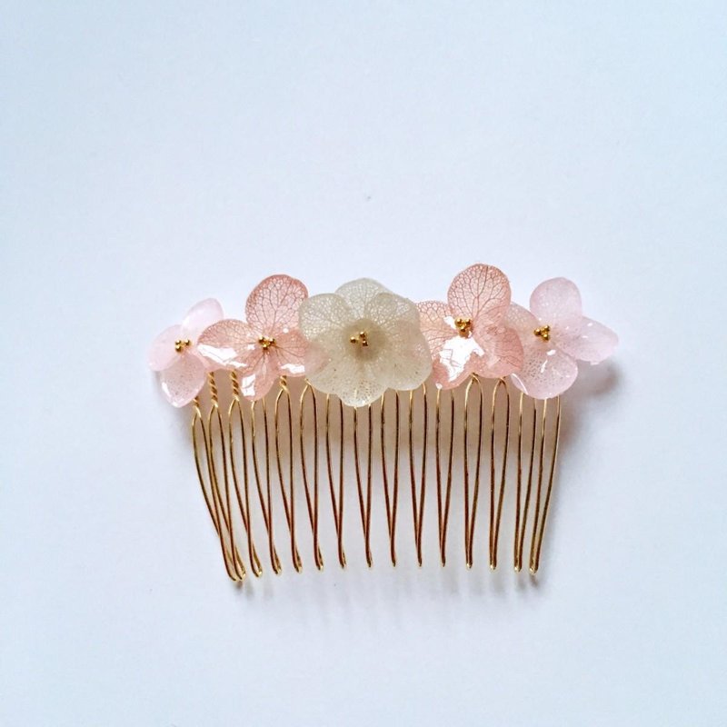 Hydrangea's Hair Comb*Pink* - Hair Accessories - Plants & Flowers Red