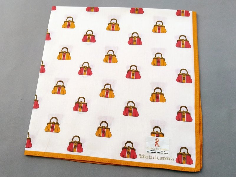 Roberta di Camerino Vintage Handkerchief Women Handkerchief 18.5 x 18.5 inches - 手帕 - 棉．麻 紅色