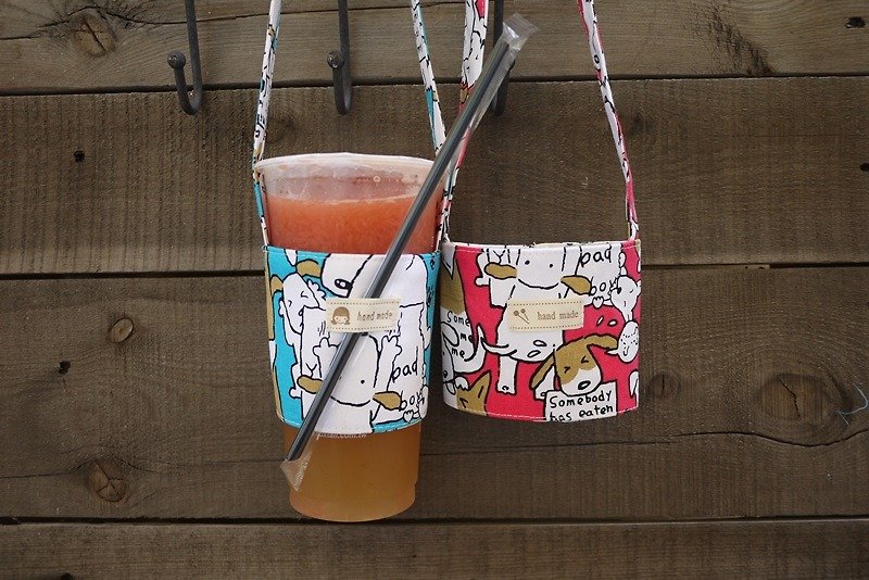 Blue dog drink bag ~ has been out of stock - it is recommended to buy it color ~ - Beverage Holders & Bags - Cotton & Hemp 