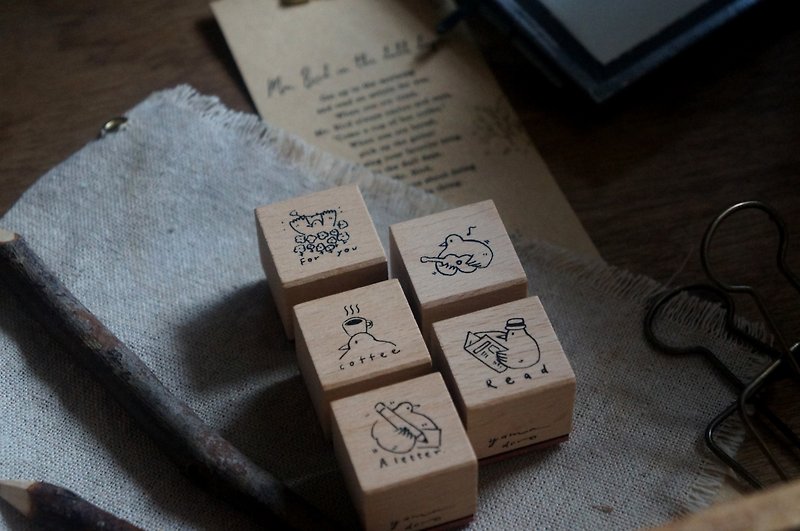 Mr. Bird in Plain Days_ Wooden Seal - Stamps & Stamp Pads - Wood Brown