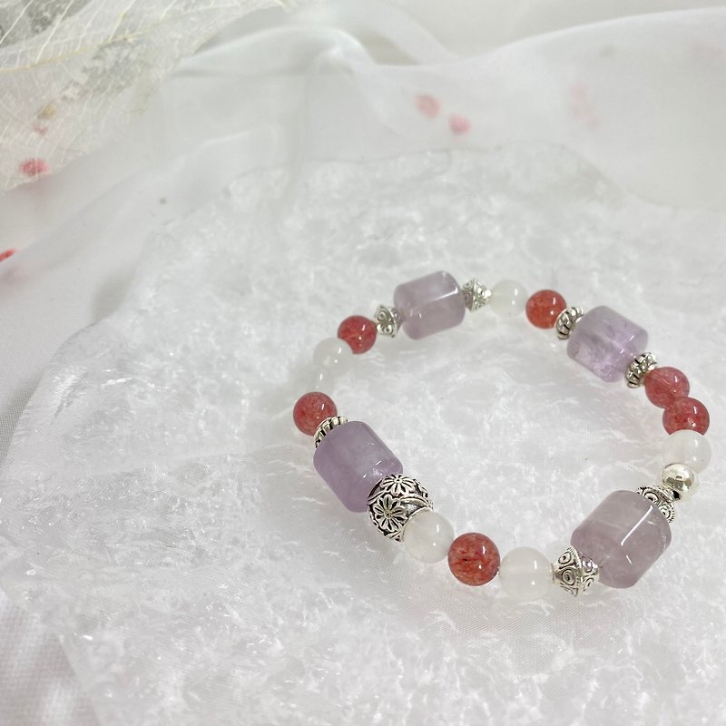 Long live the new product! Lavender Amethyst Strawberry Crystal Moon Stone Original Crystal Bracelet - Bracelets - Crystal Purple