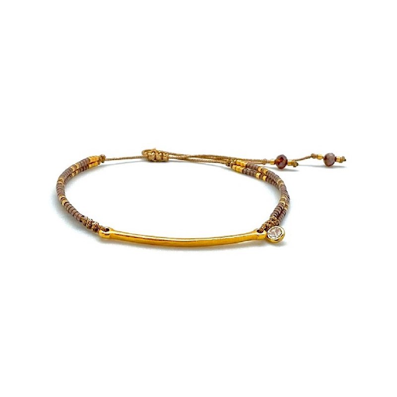 Meteor Trail Braided Bracelet (Bronze Gold) - สร้อยข้อมือ - เครื่องเพชรพลอย สีทอง