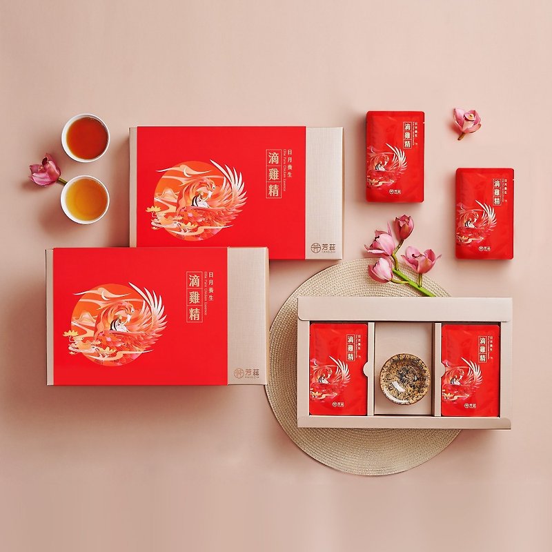 Fangzi Sun and Moon Health Room Temperature Chicken Essence is the first choice for gift giving | Gift box style 6 packs/box - อาหารเสริมและผลิตภัณฑ์สุขภาพ - สารสกัดไม้ก๊อก หลากหลายสี