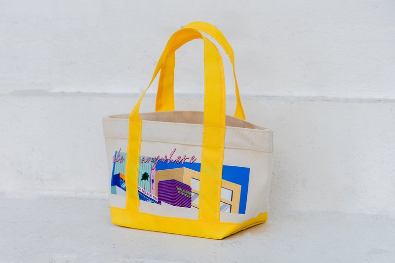 Blue sky : Tote bag Yellow - 手提包/手提袋 - 棉．麻 黃色